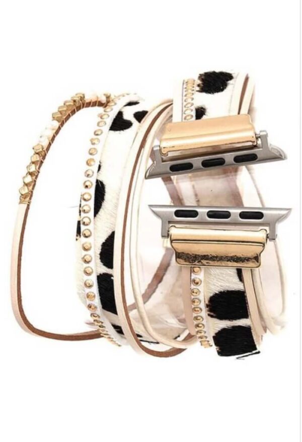 Studded Animal Print Wrap Watch Band