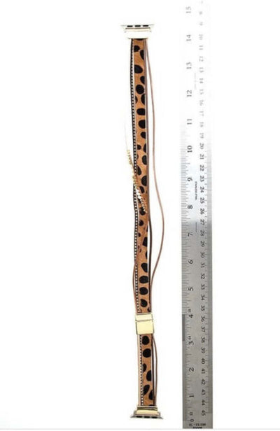 Studded Animal Print Wrap Watch Band