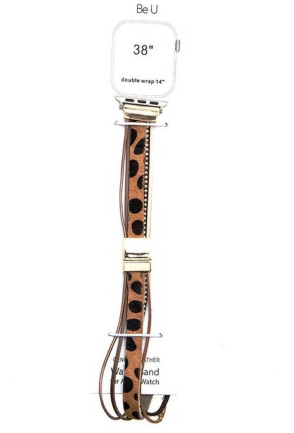 Studded Animal Print Wrap Watch Band